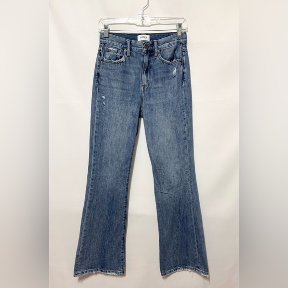 Pistola Jeans Stevie High Rise Wide Leg Flare Relaxed Blue Denim Size 25 - Picture 1 of 15